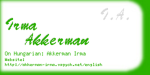 irma akkerman business card